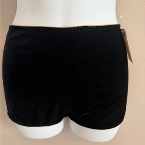 Calvin Klein Vintage 1995 Velvet Metallic Trim Hot Pants Black NWT Medium